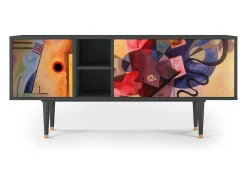 Móvel De Tv* Mueble de TV - 150х69х41 cm - T5 - Modern Art, Antracite Cinza antracite