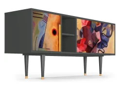Móvel De Tv* Mueble de TV - 150х69х41 cm - T5 - Modern Art, Antracite Cinza antracite