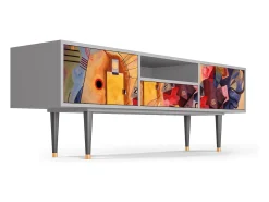 Móvel De Tv* Mueble de TV - 170х59х41 cm - T6 - Modern Art, Cinza Cinzento
