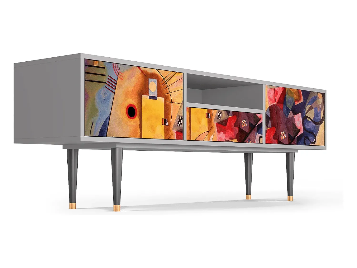 Móvel De Tv* Mueble de TV - 170х59х41 cm - T6 - Modern Art, Cinza Cinzento