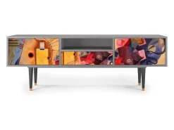 Móvel De Tv* Mueble de TV - 170х59х41 cm - T6 - Modern Art, Cinza Cinzento