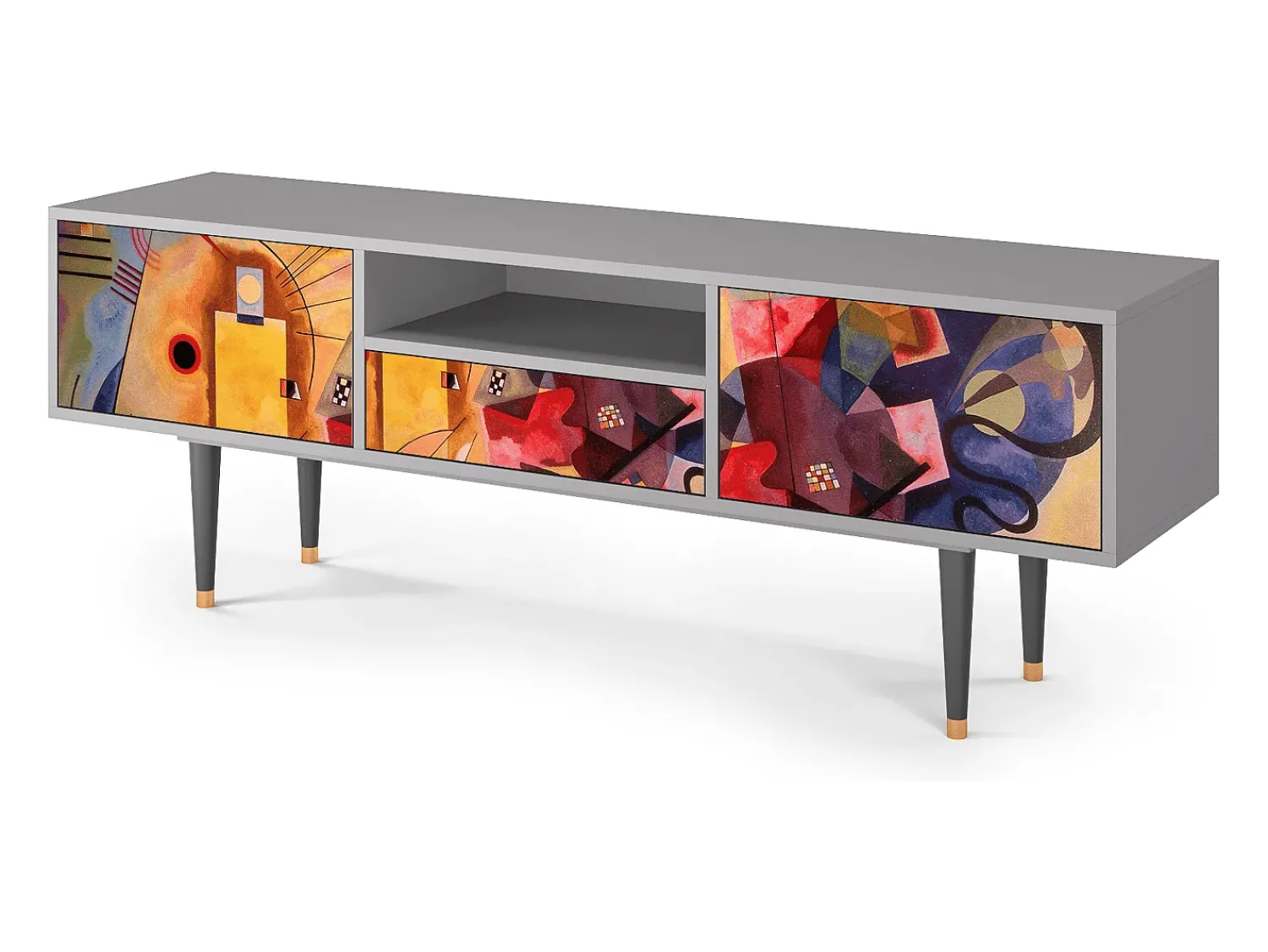 Móvel De Tv* Mueble de TV - 170х59х41 cm - T6 - Modern Art, Cinza Cinzento