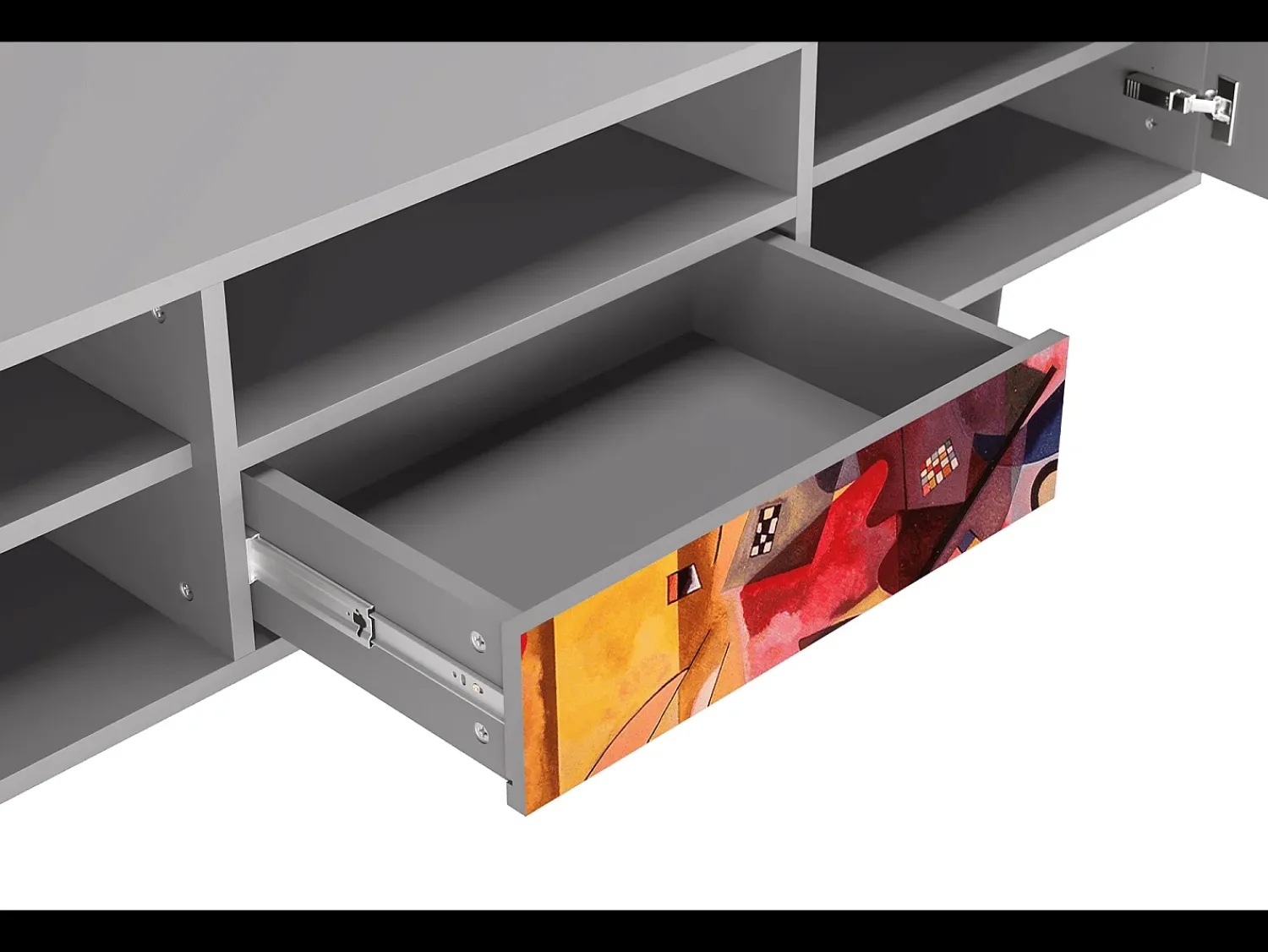 Móvel De Tv* Mueble de TV - 170х59х41 cm - T6 - Modern Art, Cinza Cinzento