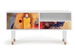 Discount Mueble de TV - 115х59х48 cm - T3 - Modern Art, Branco Bege