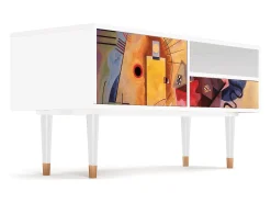 Discount Mueble de TV - 115х59х48 cm - T3 - Modern Art, Branco Bege