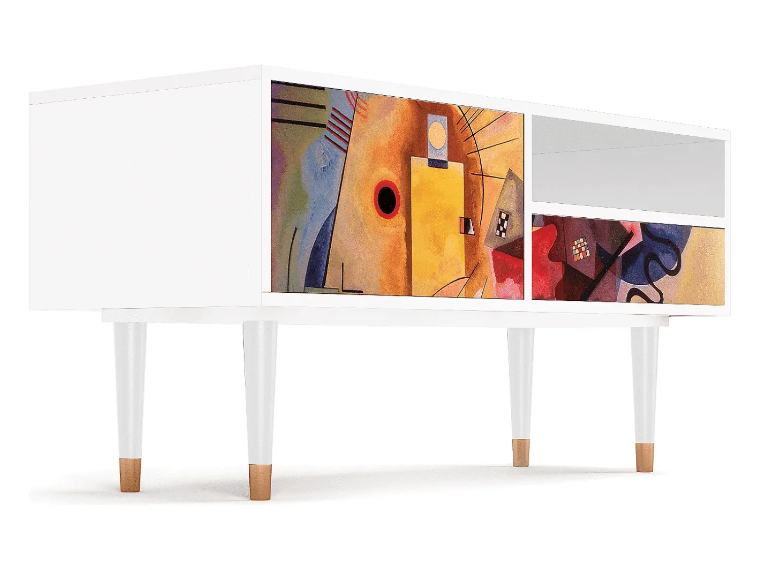 Discount Mueble de TV - 115х59х48 cm - T3 - Modern Art, Branco Bege