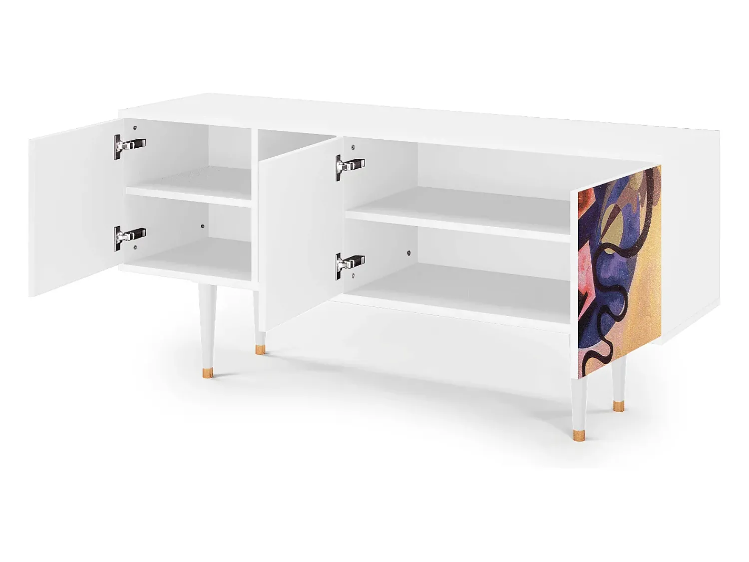 Móvel De Tv* Mueble de TV - 150х69х41 cm - T5 - Modern Art, Branco Bege