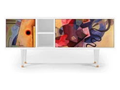 Móvel De Tv* Mueble de TV - 150х69х41 cm - T5 - Modern Art, Branco Bege