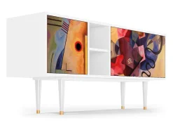 Móvel De Tv* Mueble de TV - 150х69х41 cm - T5 - Modern Art, Branco Bege