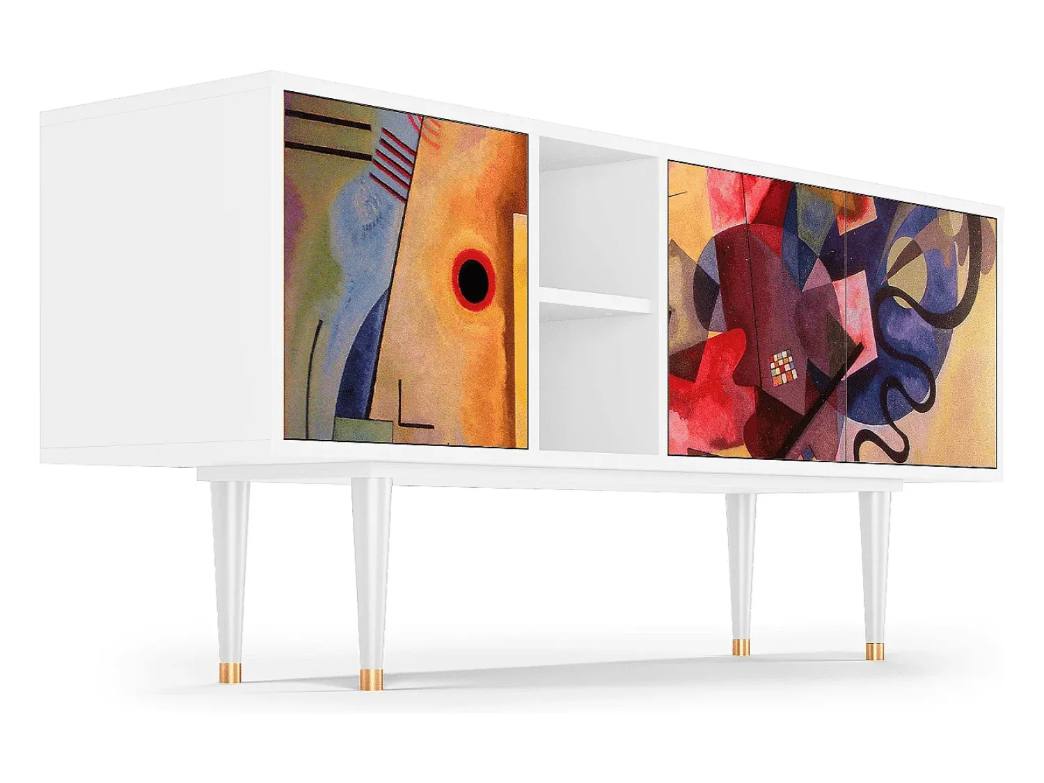 Móvel De Tv* Mueble de TV - 150х69х41 cm - T5 - Modern Art, Branco Bege