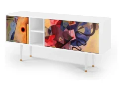 Móvel De Tv* Mueble de TV - 150х69х41 cm - T5 - Modern Art, Branco Bege