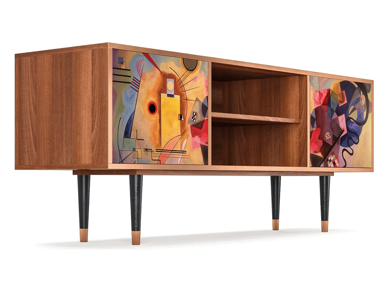 Móvel De Tv| Mueble de TV - 170х69х48 cm - T2 - Modern Art, Nogueira Castanho