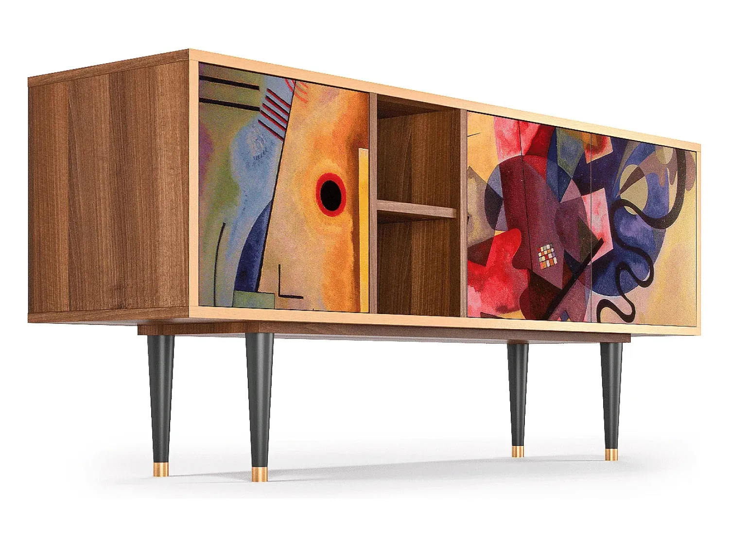 Mueble de TV - 150х69х41 cm - T5 - Modern Art, Nogueira Castanho