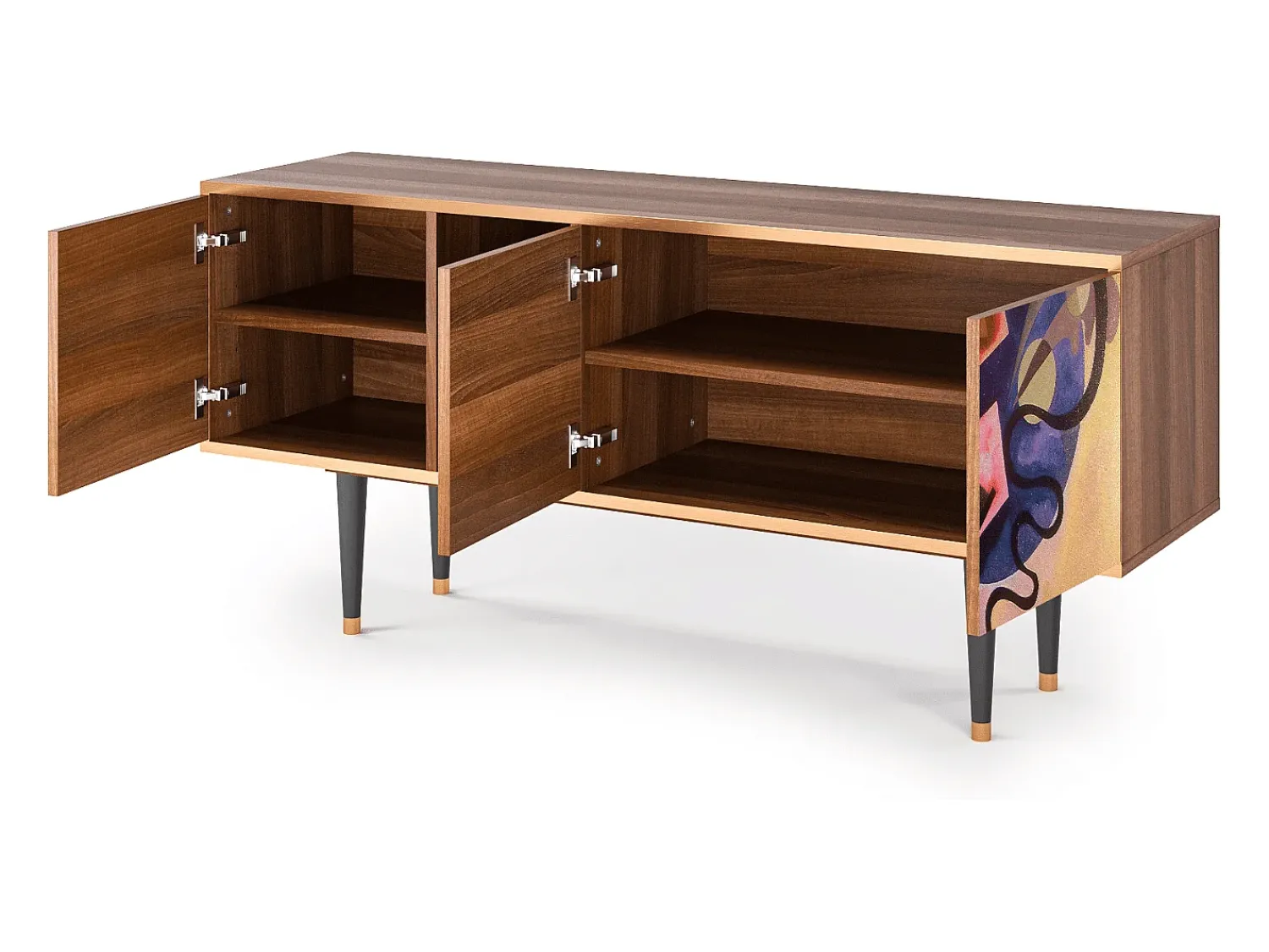 Mueble de TV - 150х69х41 cm - T5 - Modern Art, Nogueira Castanho