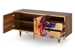Móvel De Tv| Mueble de TV - 125х56х41 cm - T7 - Modern Art, Nogueira Castanho