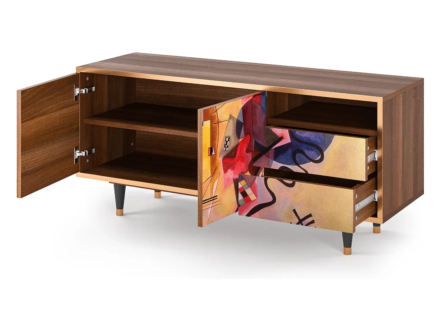 Móvel De Tv| Mueble de TV - 125х56х41 cm - T7 - Modern Art, Nogueira Castanho
