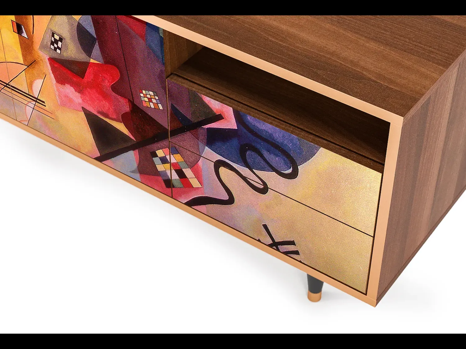 Móvel De Tv| Mueble de TV - 125х56х41 cm - T7 - Modern Art, Nogueira Castanho