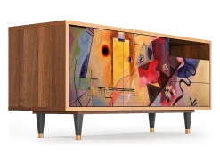 Móvel De Tv| Mueble de TV - 125х56х41 cm - T7 - Modern Art, Nogueira Castanho