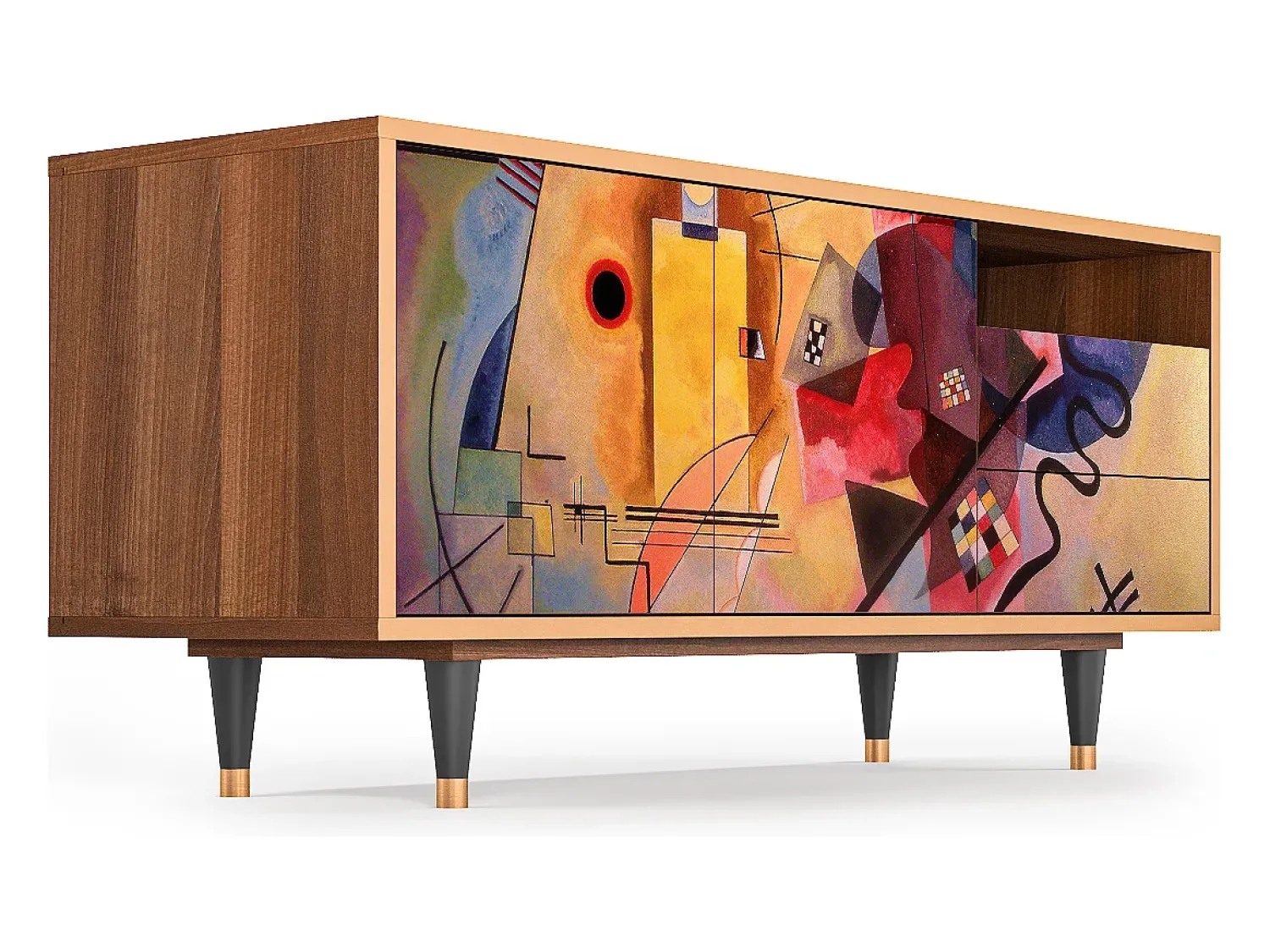 Móvel De Tv| Mueble de TV - 125х56х41 cm - T7 - Modern Art, Nogueira Castanho