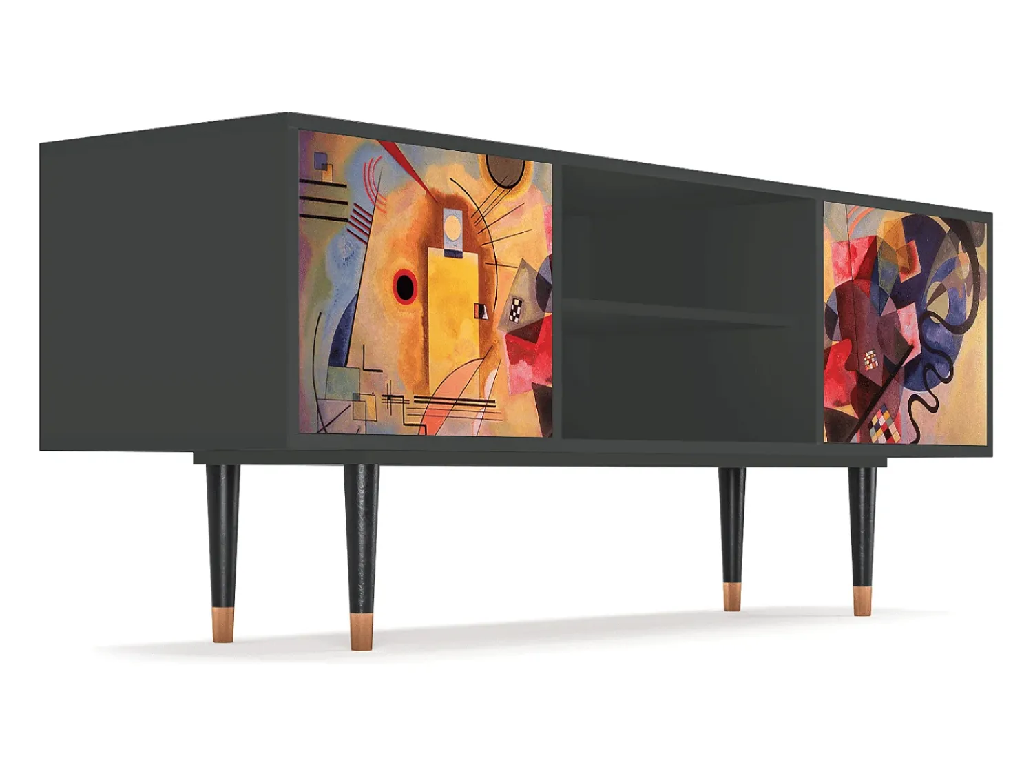 Móvel De Tv* Mueble de TV - 170х69х48 cm - T2 - Modern Art, Antracite Cinza antracite