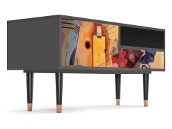 Móvel De Tv* Mueble de TV - 115х59х48 cm - T3 - Modern Art, Antracite Cinza antracite