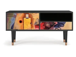 Móvel De Tv* Mueble de TV - 115х59х48 cm - T3 - Modern Art, Antracite Cinza antracite