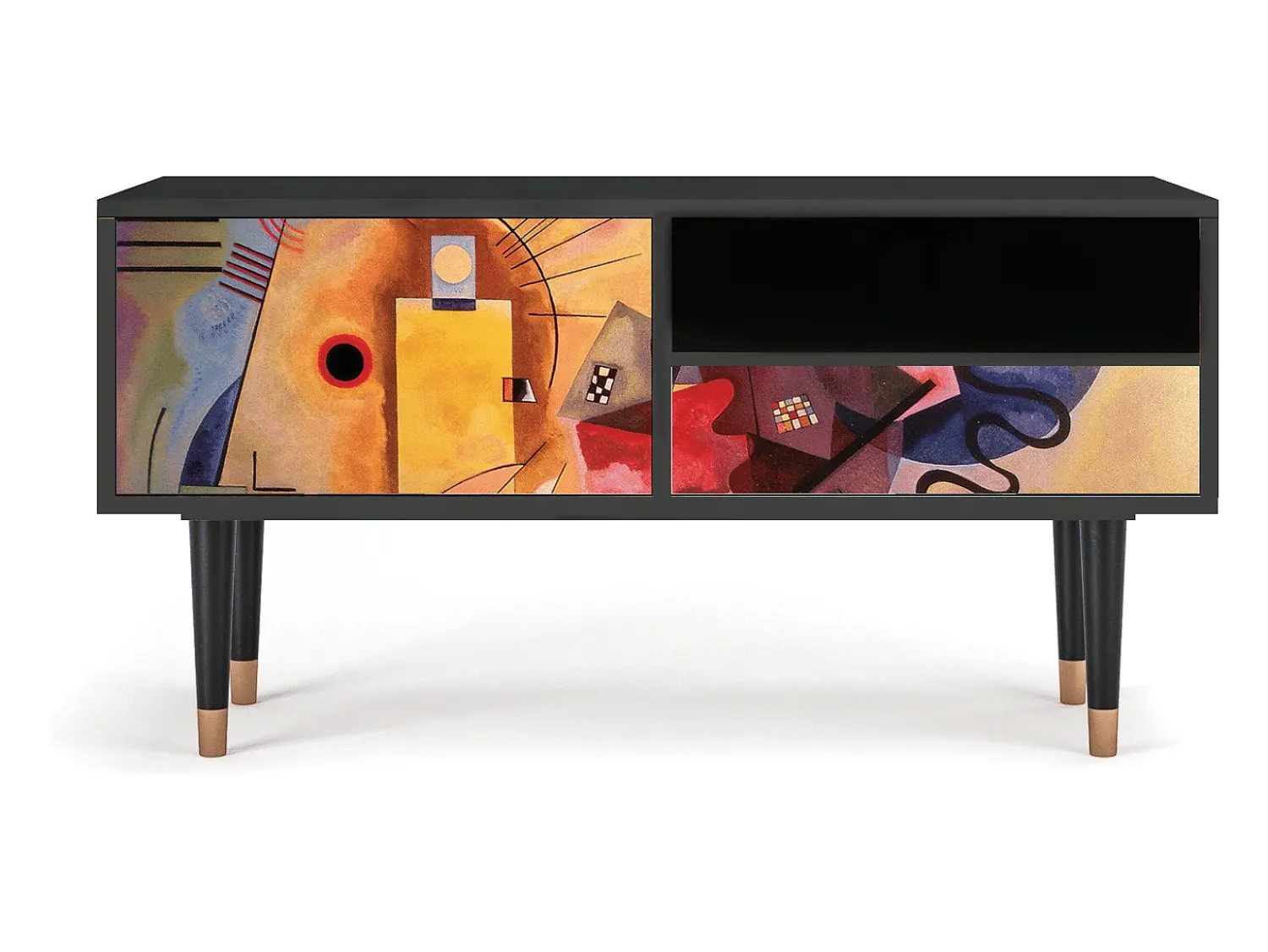 Móvel De Tv* Mueble de TV - 115х59х48 cm - T3 - Modern Art, Antracite Cinza antracite