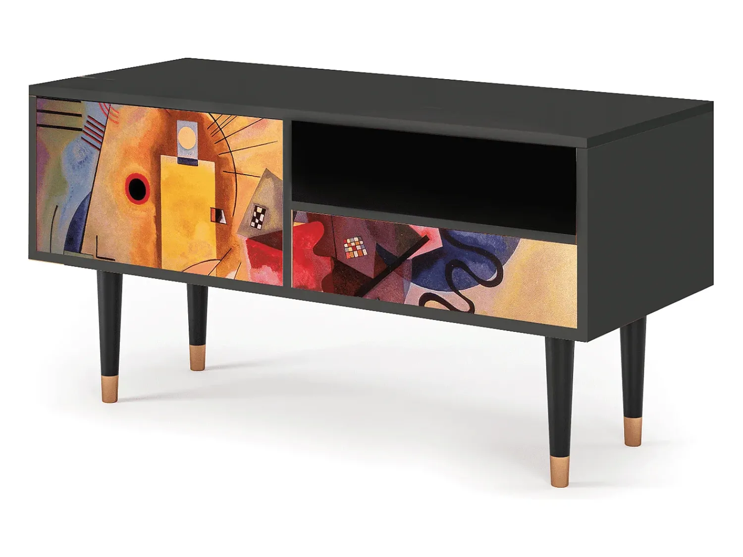 Móvel De Tv* Mueble de TV - 115х59х48 cm - T3 - Modern Art, Antracite Cinza antracite