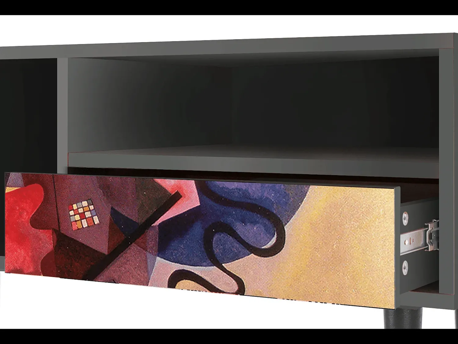 Móvel De Tv* Mueble de TV - 115х59х48 cm - T3 - Modern Art, Antracite Cinza antracite