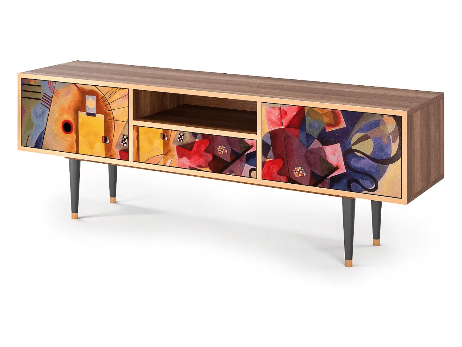 Mueble de TV - 170х59х41 cm - T6 - Modern Art, Nogueira^ Móvel De Tv