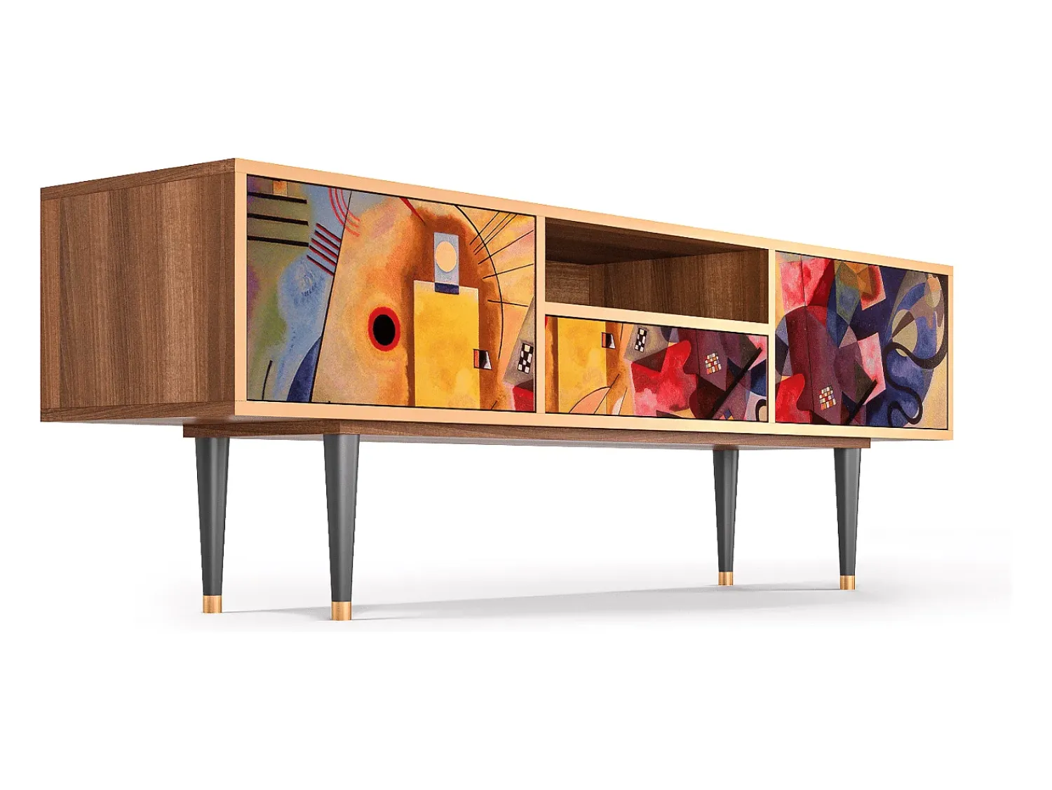 Mueble de TV - 170х59х41 cm - T6 - Modern Art, Nogueira^ Móvel De Tv