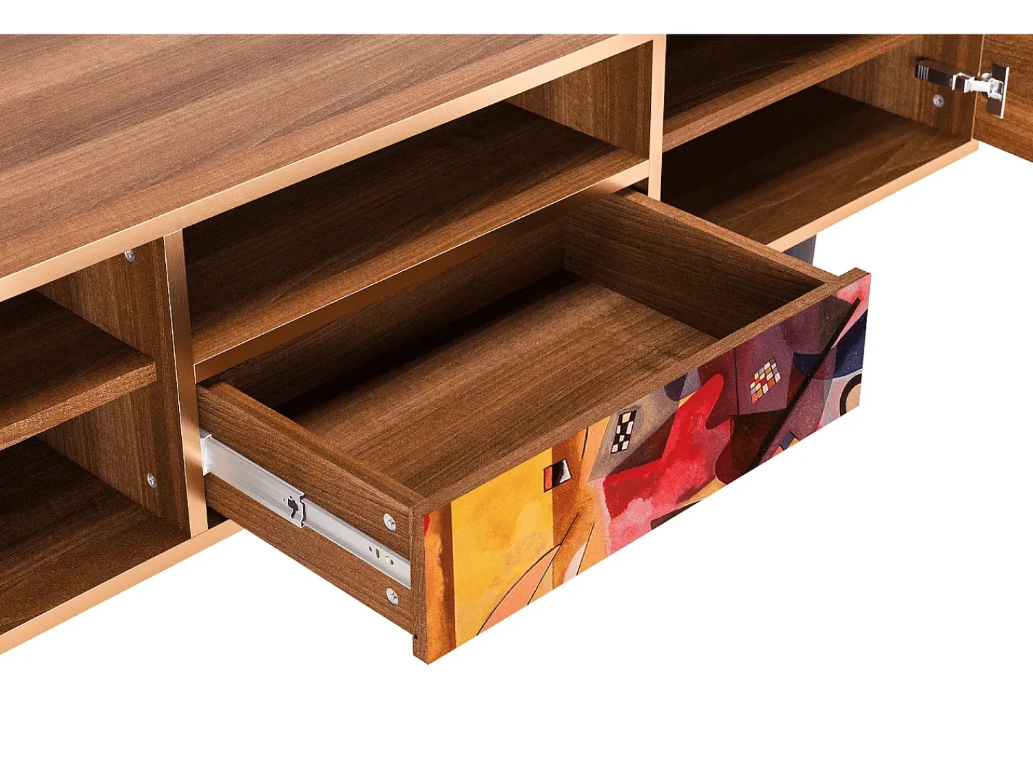 Mueble de TV - 170х59х41 cm - T6 - Modern Art, Nogueira^ Móvel De Tv