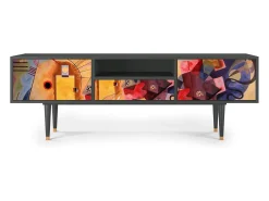 Móvel De Tv| Mueble de TV - 170х59х41 cm - T6 - Modern Art, Antracite Cinza antracite