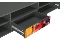 Móvel De Tv| Mueble de TV - 170х59х41 cm - T6 - Modern Art, Antracite Cinza antracite
