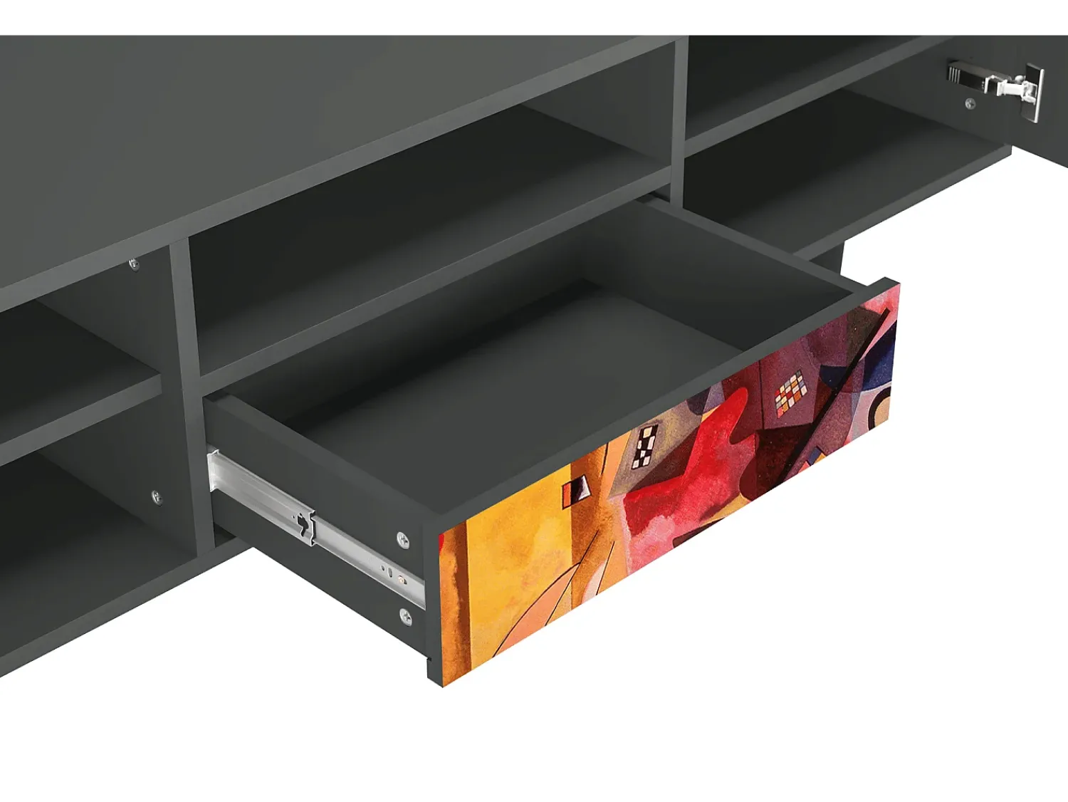 Móvel De Tv| Mueble de TV - 170х59х41 cm - T6 - Modern Art, Antracite Cinza antracite