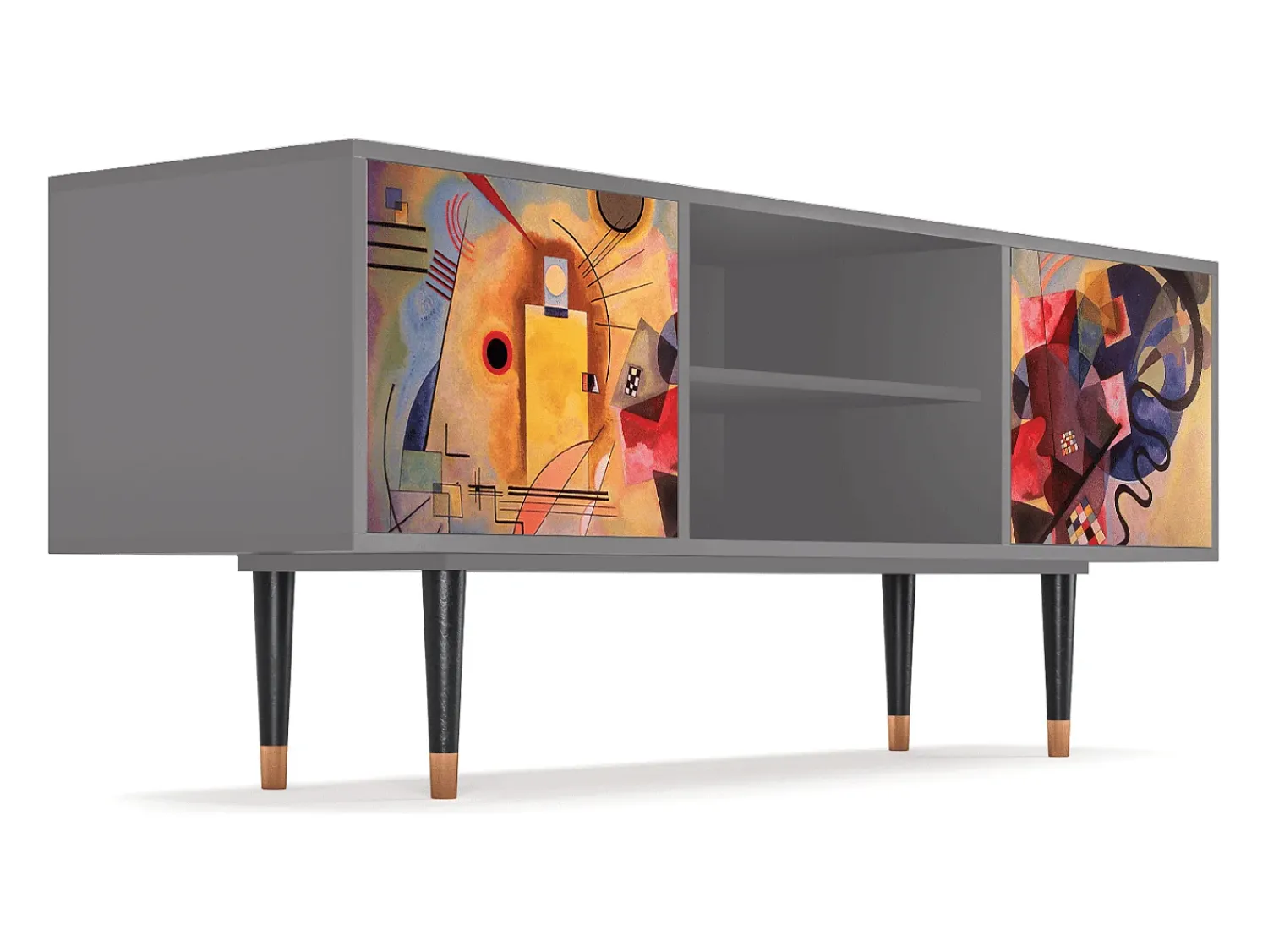 Móvel De Tv* Mueble de TV - 170х69х48 cm - T2 - Modern Art, Cinza Cinzento