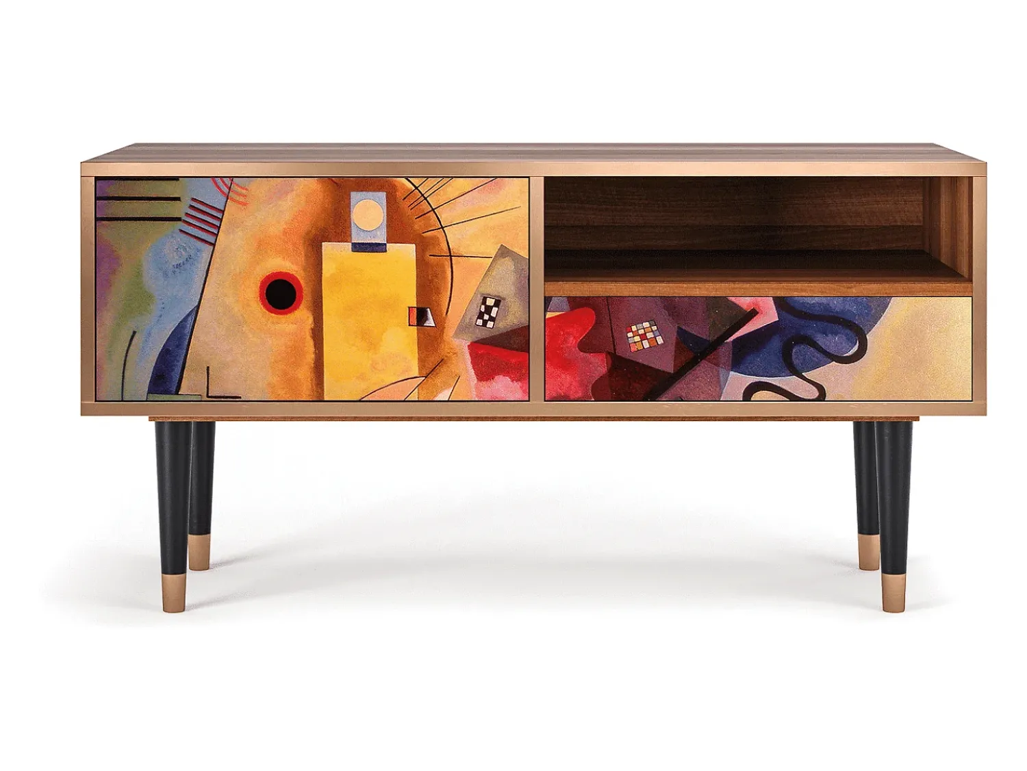 Móvel De Tv| Mueble de TV - 115х59х48 cm - T3 - Modern Art, Nogueira Castanho