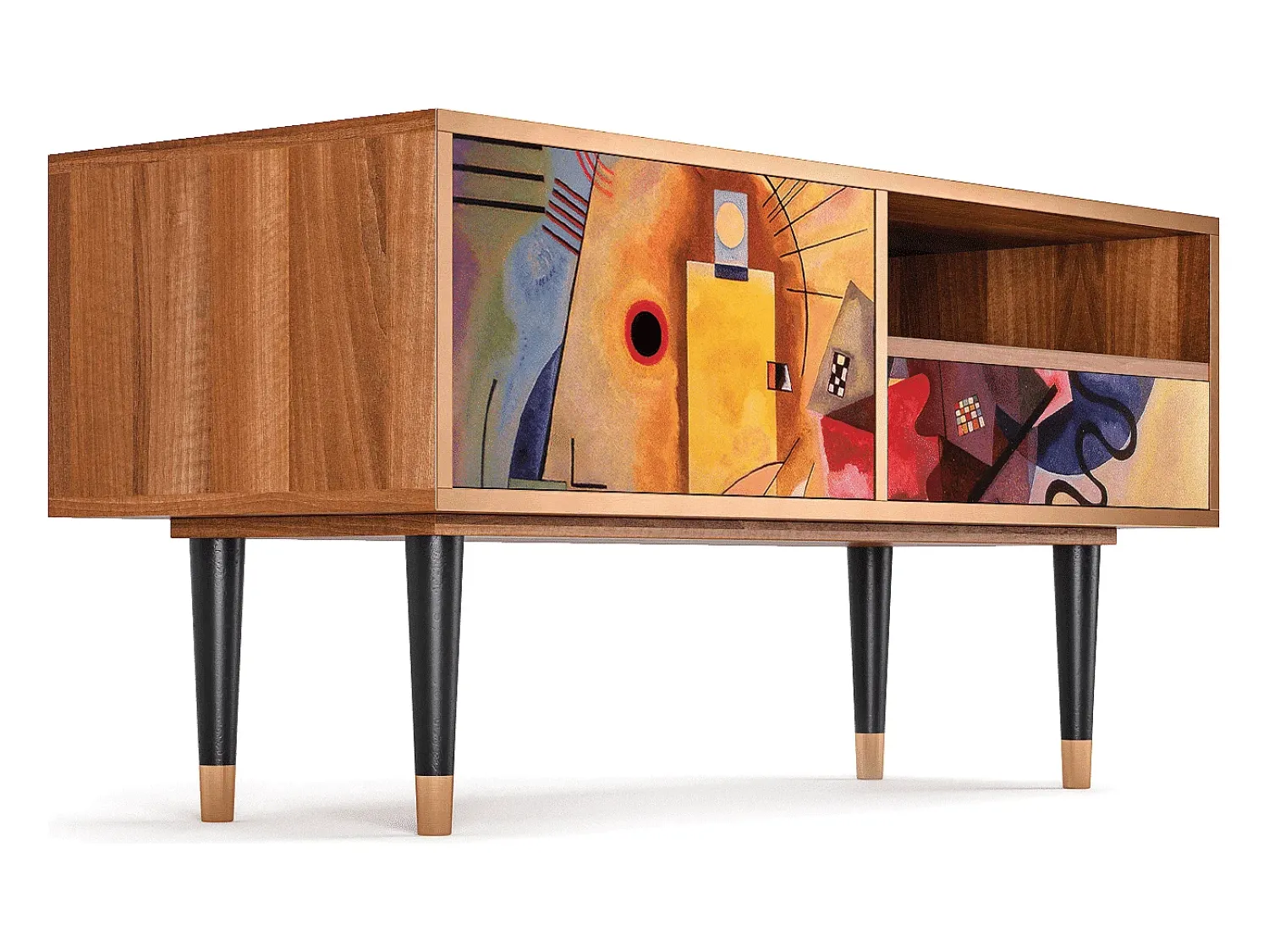 Móvel De Tv| Mueble de TV - 115х59х48 cm - T3 - Modern Art, Nogueira Castanho