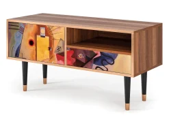 Móvel De Tv| Mueble de TV - 115х59х48 cm - T3 - Modern Art, Nogueira Castanho