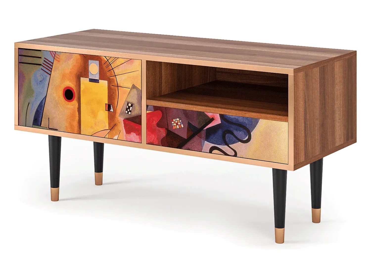 Móvel De Tv| Mueble de TV - 115х59х48 cm - T3 - Modern Art, Nogueira Castanho