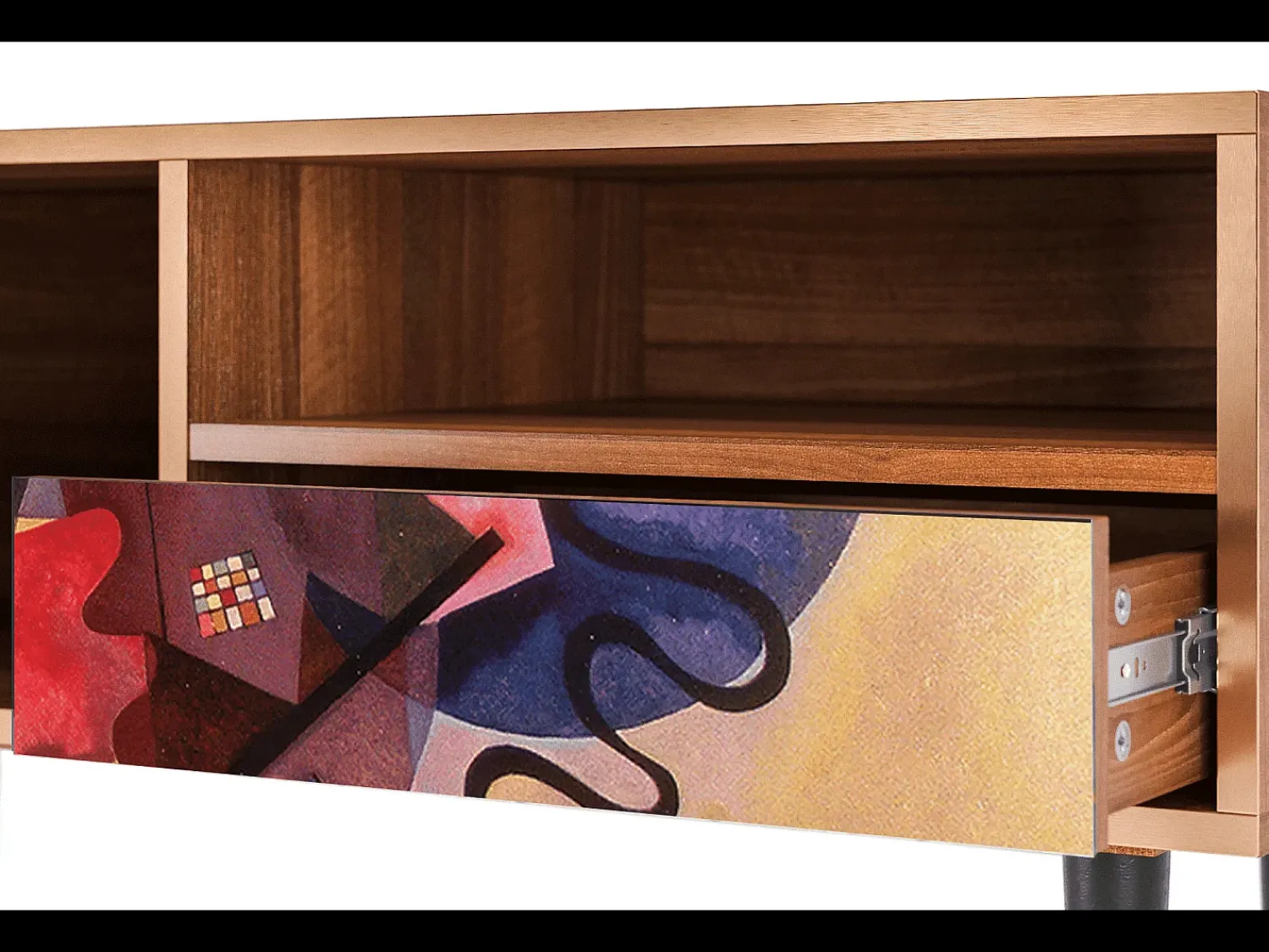 Móvel De Tv| Mueble de TV - 115х59х48 cm - T3 - Modern Art, Nogueira Castanho
