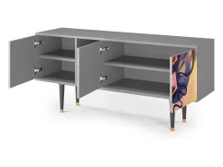 Móvel De Tv| Mueble de TV - 150х69х41 cm - T5 - Modern Art, Cinza Cinzento