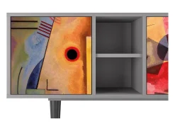 Móvel De Tv| Mueble de TV - 150х69х41 cm - T5 - Modern Art, Cinza Cinzento