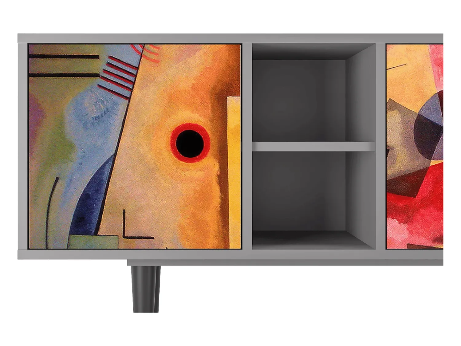 Móvel De Tv| Mueble de TV - 150х69х41 cm - T5 - Modern Art, Cinza Cinzento