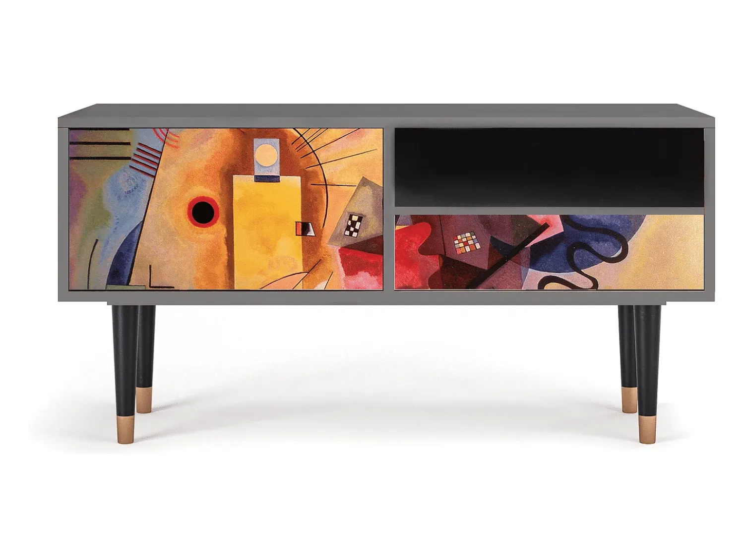 Móvel De Tv| Mueble de TV - 115х59х48 cm - T3 - Modern Art, Cinza Cinzento