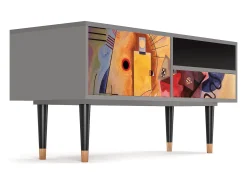 Móvel De Tv| Mueble de TV - 115х59х48 cm - T3 - Modern Art, Cinza Cinzento