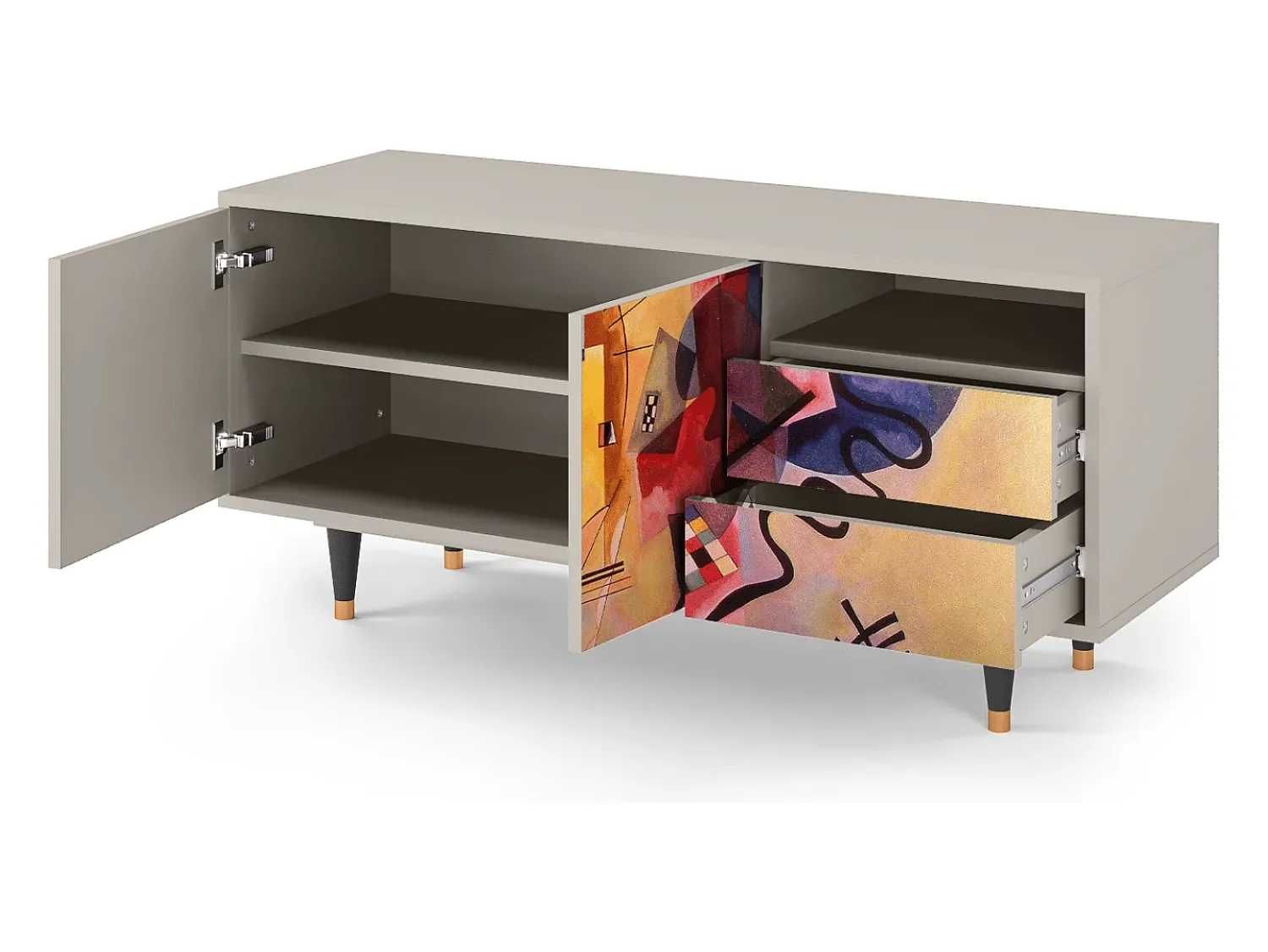 Móvel De Tv* Mueble de TV - 125х56х41 cm - T7 - Modern Art, Areia Bege