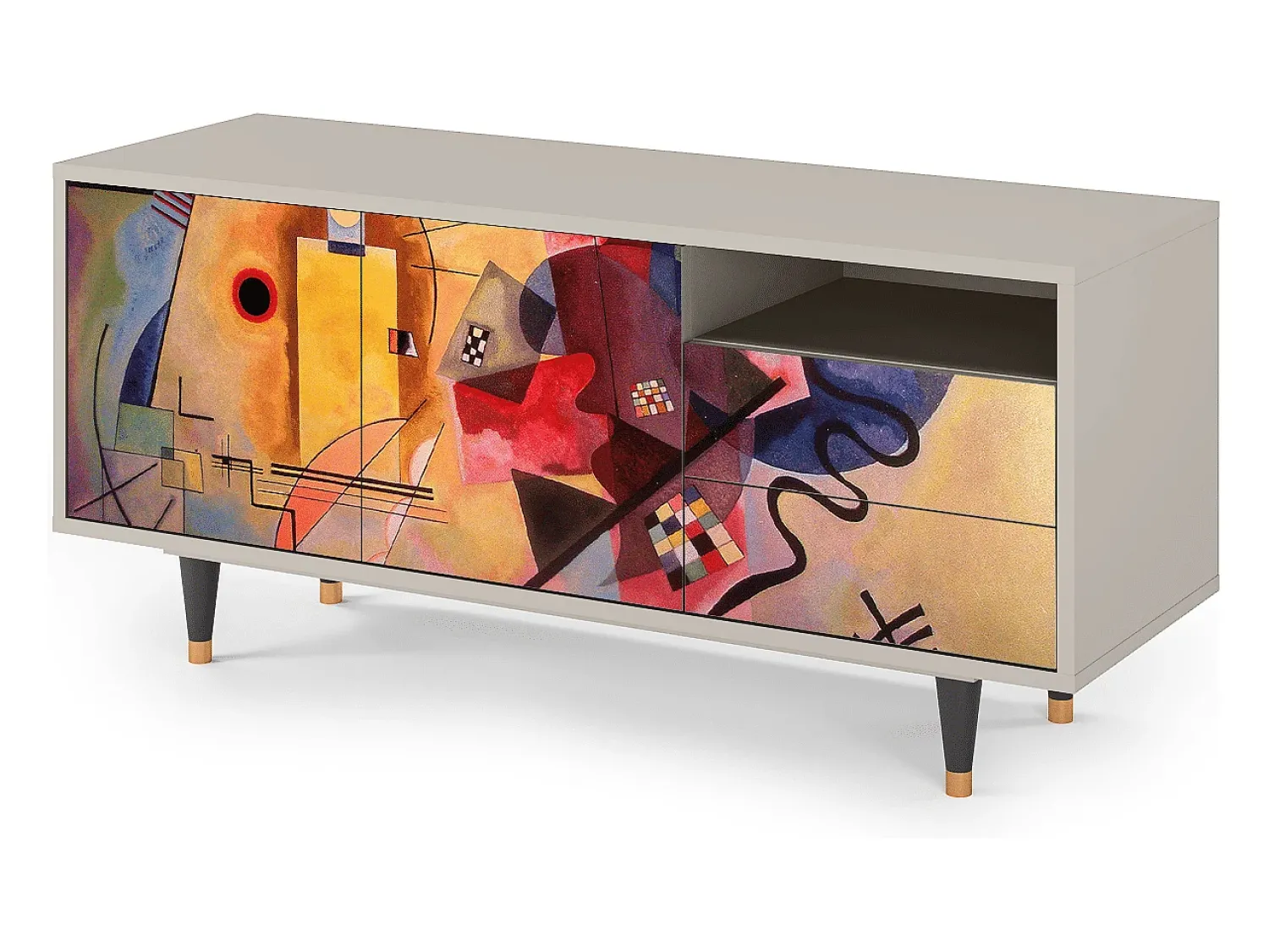 Móvel De Tv* Mueble de TV - 125х56х41 cm - T7 - Modern Art, Areia Bege