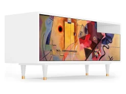 Móvel De Tv| Mueble de TV - 125х56х41 cm - T7 - Modern Art, Branco Bege