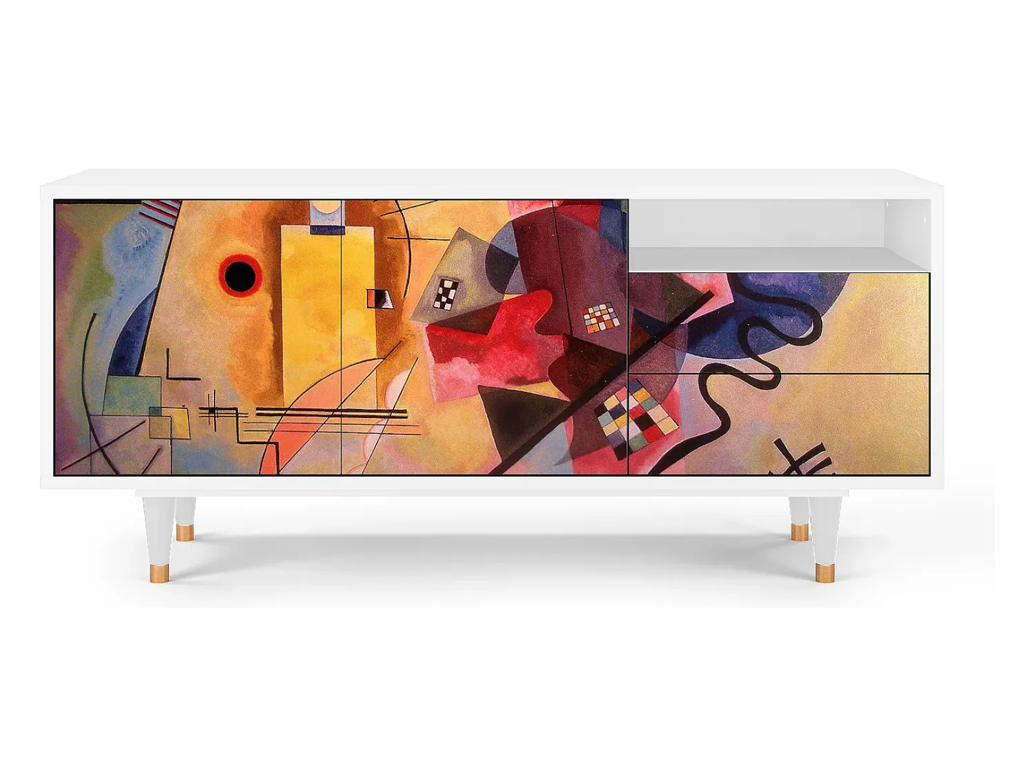 Móvel De Tv| Mueble de TV - 125х56х41 cm - T7 - Modern Art, Branco Bege